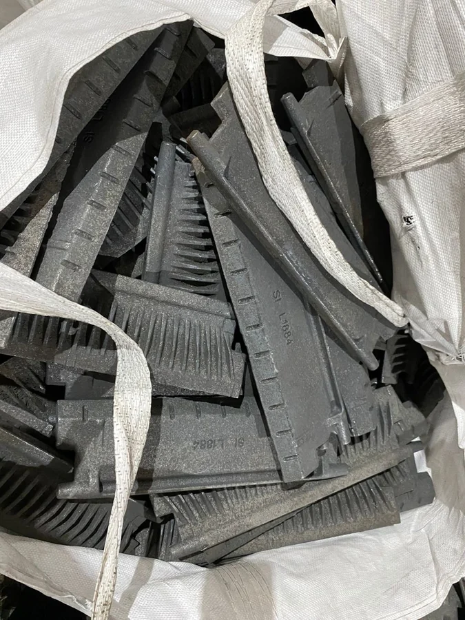 Cast boiler grate bars packed in bulk bags ready for delivery