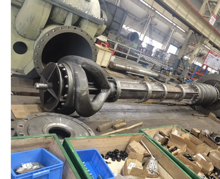 Multi-stage cooling water circulation pump laid out in the assembly hall